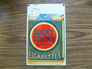 Vintage Porcelain Lucky Strike Cigarettes Store Sign 7 1/4 " 11.  5 " Ceramic
