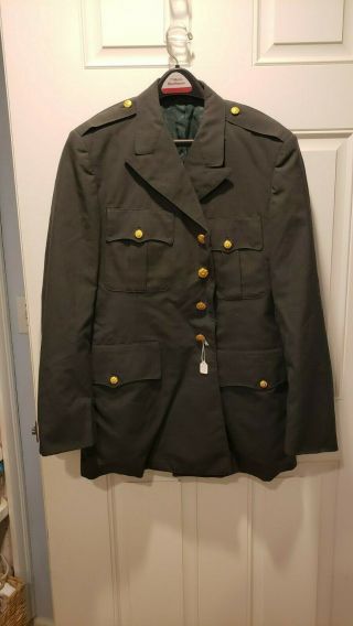 Vintage Us Army Military Green Dress Uniform Jacket Vietnam Era Ag 344 44l/36r
