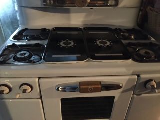Antique Vintage Gas Stove,  White Color,  Tappan Deluxe,