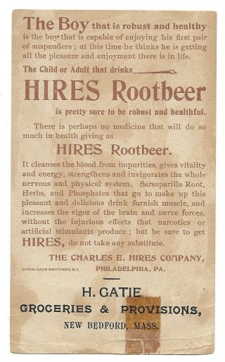 Hires Rootbeer - Soft Drink - H.  Gatie - Bedford MA - Little Boy In Suspenders 2
