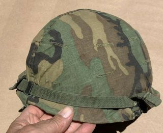 Vintage Vietnam Era Us Army Military War Helmet Liner Cover Ground Troop Type 1