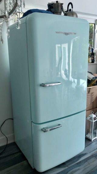 Northstar Refrigerator,  Light Blue/turquoise,  Vintage Style,  Medium Size,