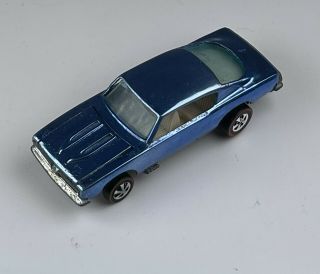 Restored Hot Wheels Redline - 1968 - Custom Barracuda - Lt Blue
