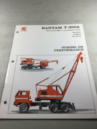 Bantam,  Koehring T350a Crane Sales Brochure,  Literature