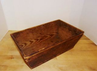 Antique 19th - Century Primitive Pine Wood Dough Box W/square Headed Forged Nails