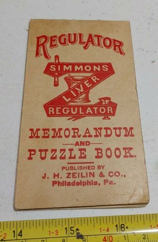 Vintage 1909 Simmons Liver Regulator Puzzle Book Quackery Advertising Booklet