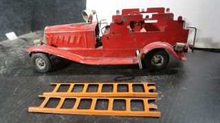 Marx Girard Fire Truck Ladder Pressed Steel Battery Operated