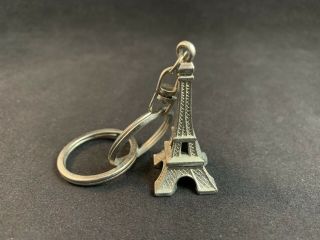 Vintage Eiffel Tower Paris France Metal Keychain