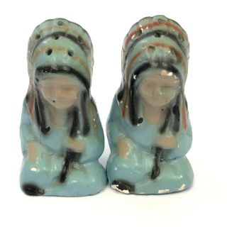 Reserved Native American Chalkware And Chefs Salt And Pepper Shakers