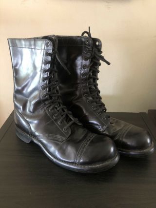 Usgi Issue Corcoran Black Leather Jump Boots Vintage Size 11.  5