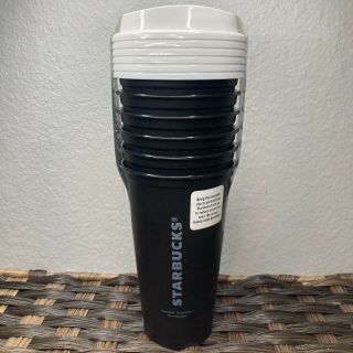 Starbucks Black Reusable To Go Cups 6 Pack Set 16 Oz