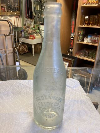 Antique Biedenharn Candy Co.  Bottle Vicksburg Miss Soda Embossed Soda Bottles