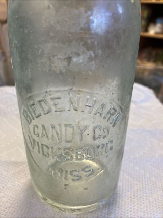 Antique Biedenharn Candy Co.  Bottle Vicksburg Miss Soda Embossed Soda Bottles 2
