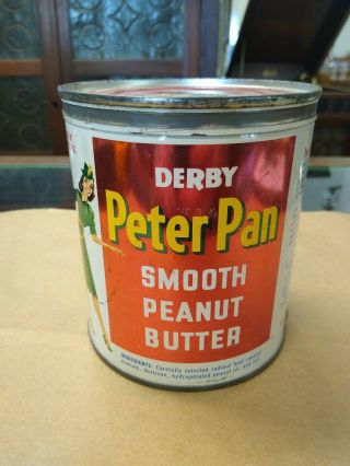 Derby Peter Pan Peanut Butter Tin: Chicago,  Il C.  1960s