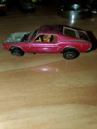 1968 Hot Wheels Redline Custom Mustang Pink Us