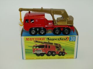 Matchbox Superfast No 30 8 Wheel Crane Red Vnmib Htf