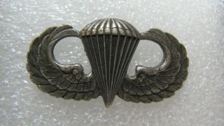 Vietnam Era Airborne Jump Wings Paratrooper Hlp Gi 1/20th Silver Fill Pin