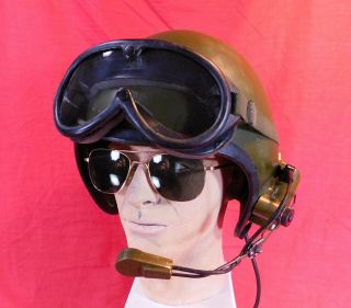 Vietnam War,  U.  S.  Tanker Helmet With Goggles