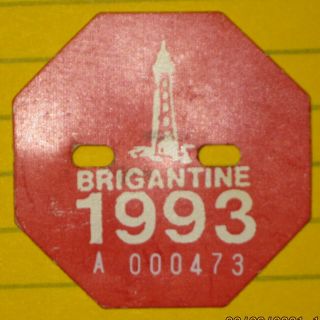 Brigantine Nj 1993 Season Beach Tag Jersey Shore Collectible (lighthouse)