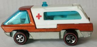 Hot Wheels Redline Ambulance Orange W/white Interior