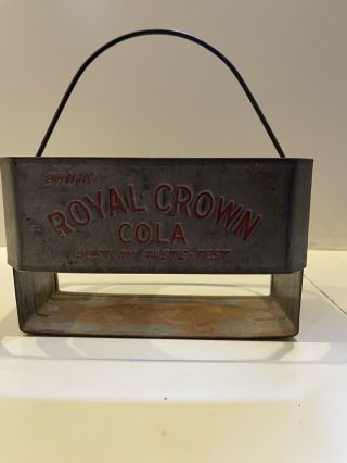 Vintage Rc Royal Crown Cola Metal 6 Pack Carrier