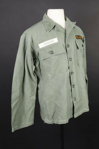 Vintage Vietnam Era Us Army Og - 107 Sateen Utility Uniform Fatigue Shirt Medium