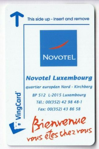 Carte / Card Hotel Cle Key.  Luxembourg Novotel Europe Accor Magnetique