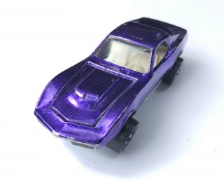Vintage Hot Wheels Custom Corvette Redline In Purple Us Unrestored 1968