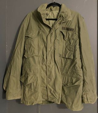 Vtg 1960s Vietnam Era M - 65 Us Army Military Insulated Field Coat Jacket