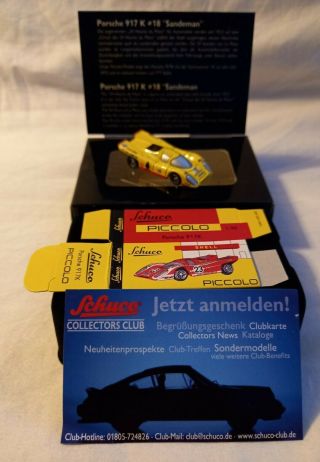 Schuco Piccolo 1/87 Porsche 917 K 18 Sandeman Ltd Edition Mib Rare