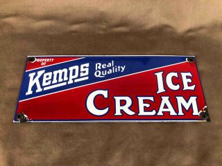 Property Of Kemps Real Quality Ice Cream Porcelain Advertising Sign