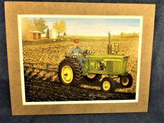 John Deere Tractor Print - 4020 Plowing - Le Verne Alvestad - Matted - Ltd Edit