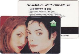 Michael Jackson Carte Telephone Phonecard Calling Phone Card Uk 1990s