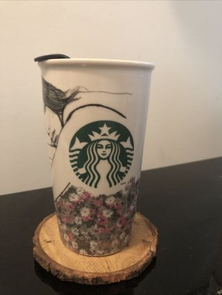 Starbucks Charlotte Ronson Travel Tumbler Mug Ceramic 12 Oz 2013