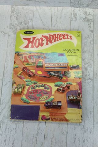 Vintage 1969 Hot Wheels Whitman Coloring Book - Minimally Colored