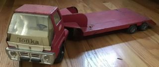 1970s Tonka Flatbed Low Boy Tractor Trailer Truck
