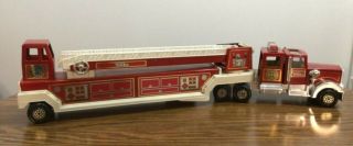 Vtg 1980s Pressed Steel Tonka Hook And Ladder Fire Truck Made In Usa
