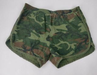 Vintage 1970s - 80s Us Military Camo Erdl Camouflage Running Shorts Size L