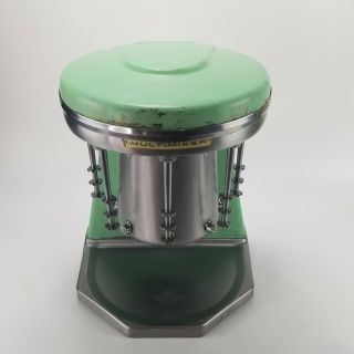 Vtg Sterling Multimixer 9b 5 Head Milkshake Milk Machine Jadeite Art Deco Green