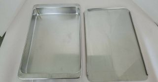 2 Pc.  Revere Ware 2523 Stainless Steel 4 Qt.  Baking Roasting Pan With Lid.
