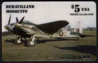 $5.  Dehavilland Mosquito (british Combat Aircraft Of World War Ii) Phone Card