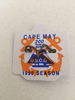 1990 Cape May Seasonal Beach Tag Uscg Coast Guard 200 Years Of Service