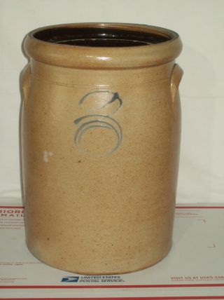 Primitive 3 Bee Sting Red Wing Stoneware Butter Churn Crock Turkey Drips