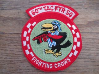 Vintage Usaf 60th Tac Ftr Sq Fighting Crows Tactical Fighter Squadron Patch