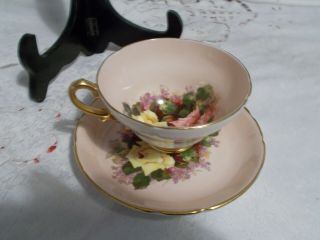 STANLEY CABBAGE ROSES TEA CUP & SAUCER PINK 3