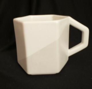 Teavana Ceramic Hexagon Coffee Tea Mug Cup 12 Oz Geometric White Color Block