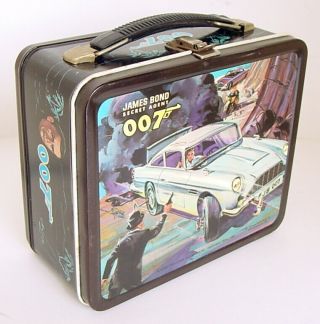 1966 Aladdin James Bond 007 Secret Agent Lunch Box Rare Black Handle