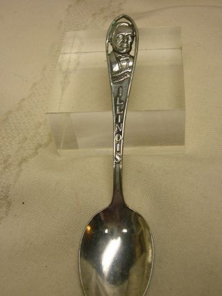 Illinois Souvenir Spoon Land Of Lincoln 4 1/4 " Long