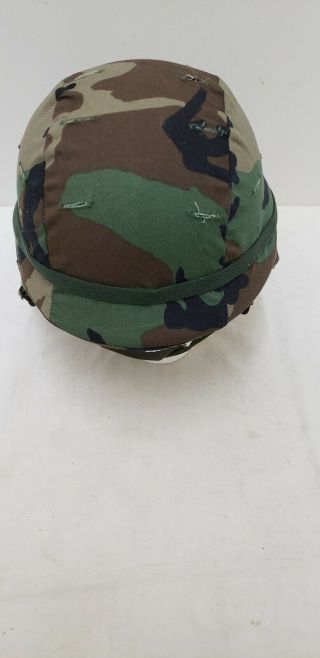 Military Issued Woodland Made With Kevlar Helmet Complete - Large