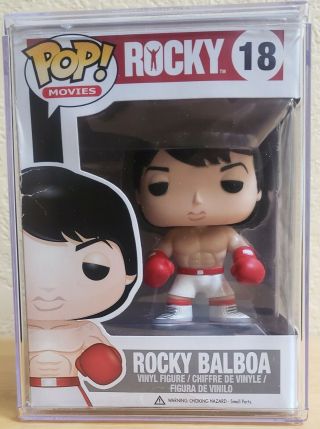 Funko Pop Movies Rocky Balboa 18 (vaulted) Vinyl Figure W/hard Stack Case